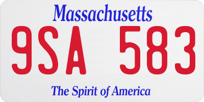 MA license plate 9SA583