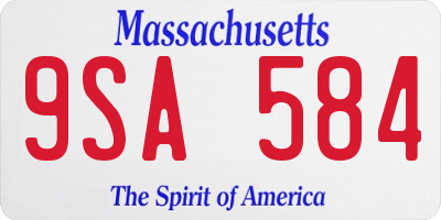 MA license plate 9SA584