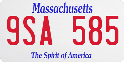 MA license plate 9SA585