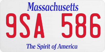 MA license plate 9SA586