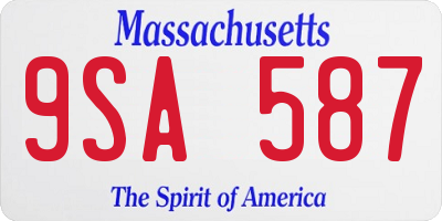 MA license plate 9SA587