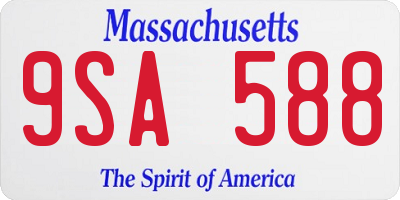 MA license plate 9SA588