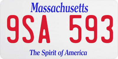 MA license plate 9SA593