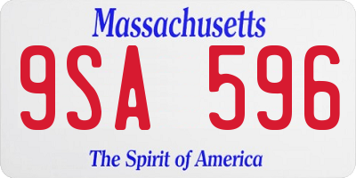 MA license plate 9SA596