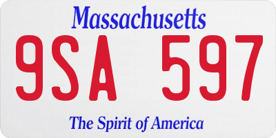 MA license plate 9SA597