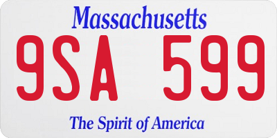 MA license plate 9SA599
