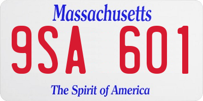 MA license plate 9SA601