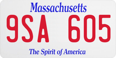 MA license plate 9SA605