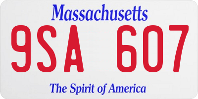 MA license plate 9SA607