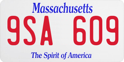 MA license plate 9SA609
