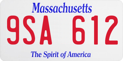MA license plate 9SA612