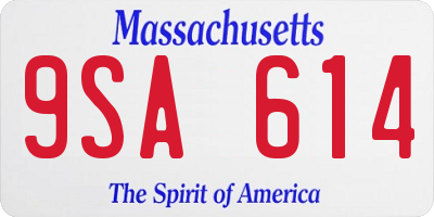 MA license plate 9SA614