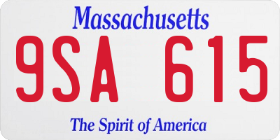 MA license plate 9SA615