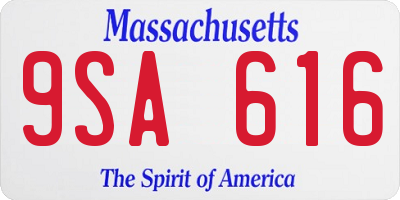 MA license plate 9SA616