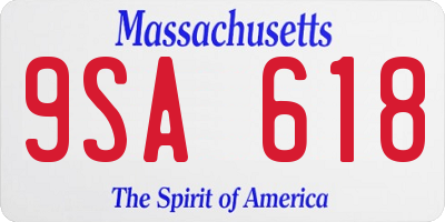 MA license plate 9SA618