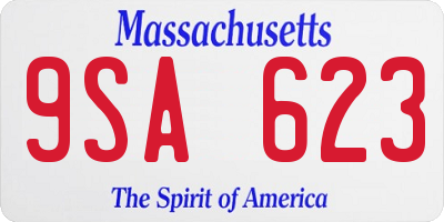 MA license plate 9SA623
