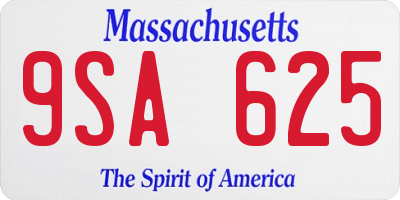 MA license plate 9SA625