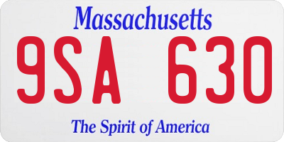 MA license plate 9SA630