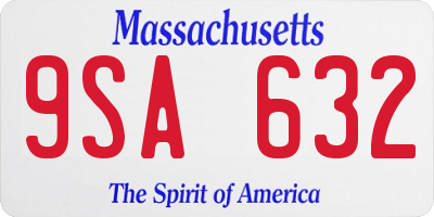 MA license plate 9SA632