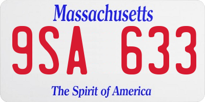 MA license plate 9SA633