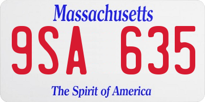 MA license plate 9SA635