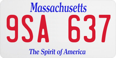 MA license plate 9SA637