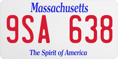 MA license plate 9SA638