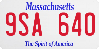 MA license plate 9SA640