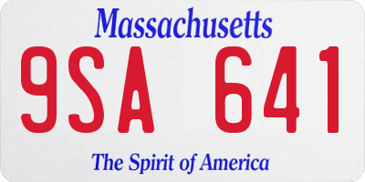 MA license plate 9SA641