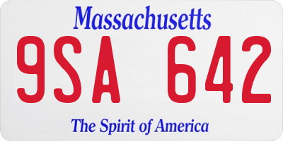 MA license plate 9SA642