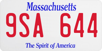 MA license plate 9SA644