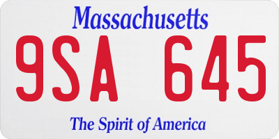 MA license plate 9SA645