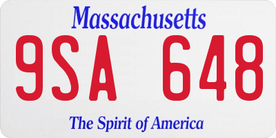 MA license plate 9SA648