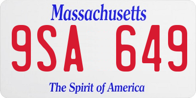 MA license plate 9SA649