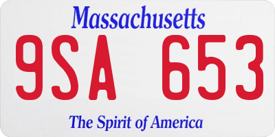 MA license plate 9SA653