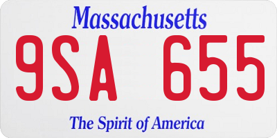 MA license plate 9SA655