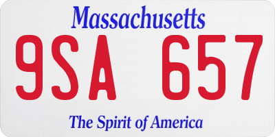 MA license plate 9SA657