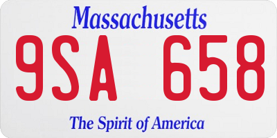 MA license plate 9SA658