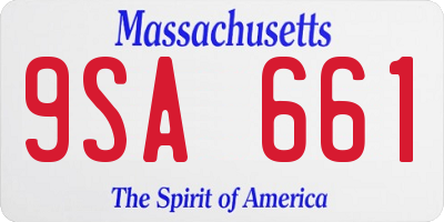 MA license plate 9SA661