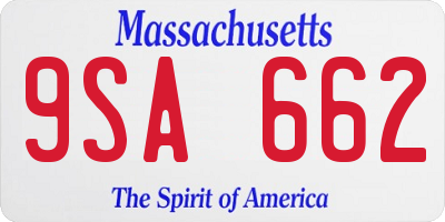 MA license plate 9SA662