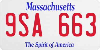 MA license plate 9SA663