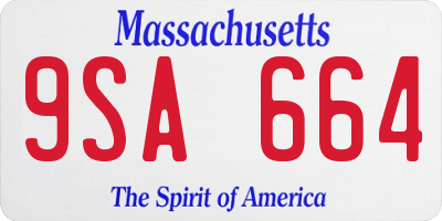 MA license plate 9SA664