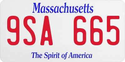 MA license plate 9SA665