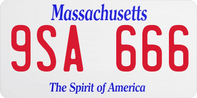 MA license plate 9SA666