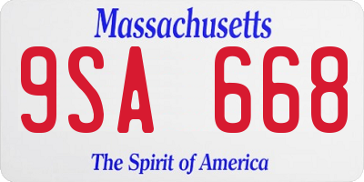 MA license plate 9SA668