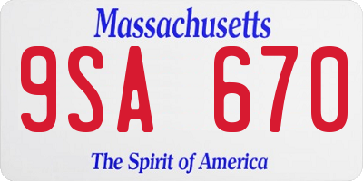 MA license plate 9SA670