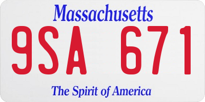 MA license plate 9SA671