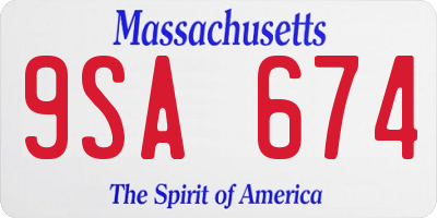 MA license plate 9SA674