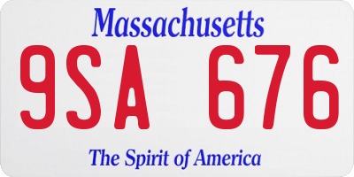 MA license plate 9SA676