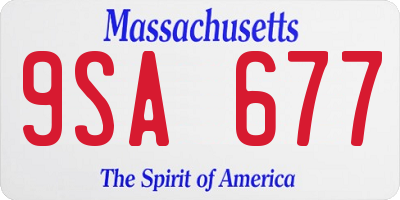 MA license plate 9SA677